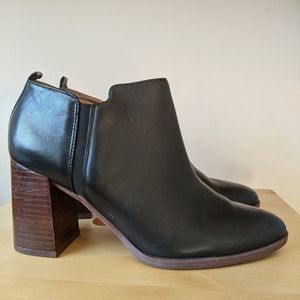 Franco Sarto 3 inch black leather booties size 8